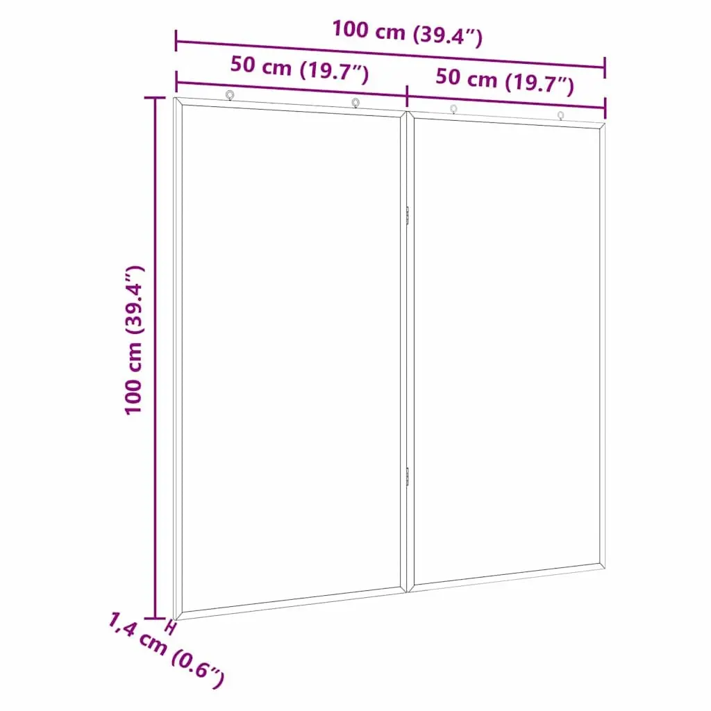 Bulletin Board Black 100x100cm Foldable Pine Wood Office Display