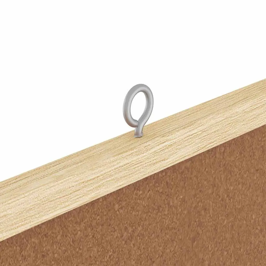 Folding Bulletin Board Brown 80x80cm Solid Pine Wood Office Display Wall Mount