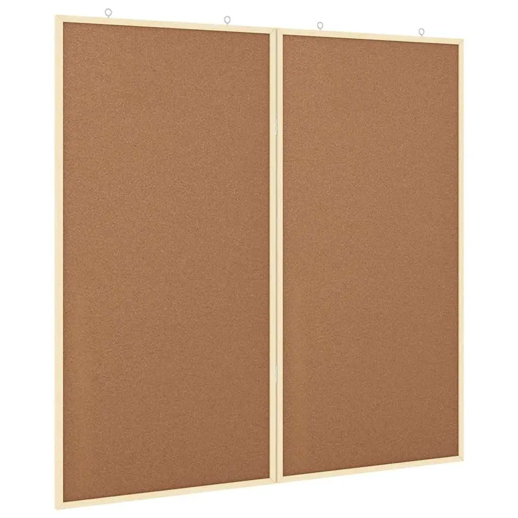 Bulletin Board Folding Square Brown 100x100cm Pine Wood Office Display