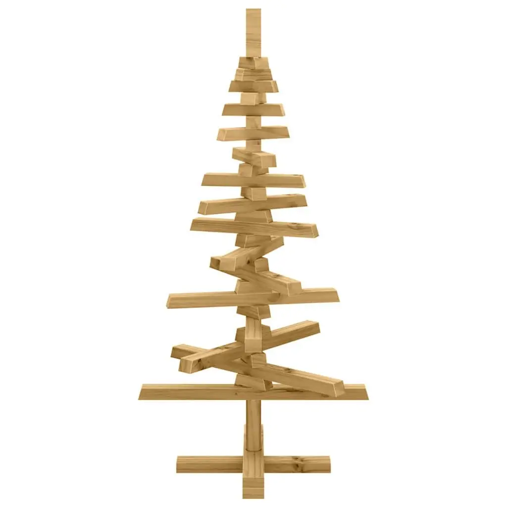 Wooden Christmas Tree Brown 90cm Adjustable Branches Solid Pine