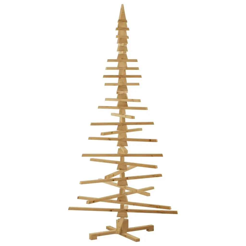 Wooden Christmas Tree Brown 210 cm Solid Pine Adjustable Branches DIY