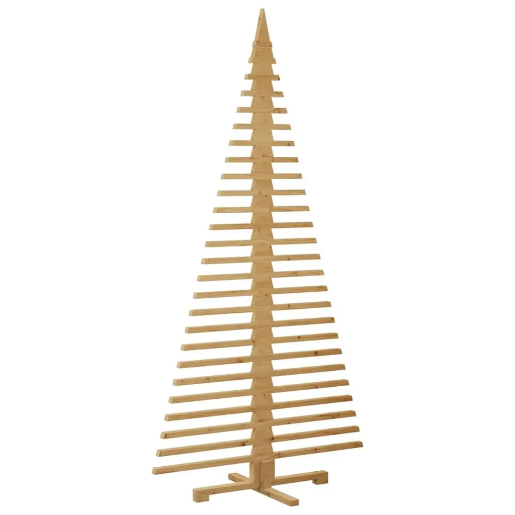 Wooden Christmas Tree Brown 210 cm Solid Pine Adjustable Branches DIY