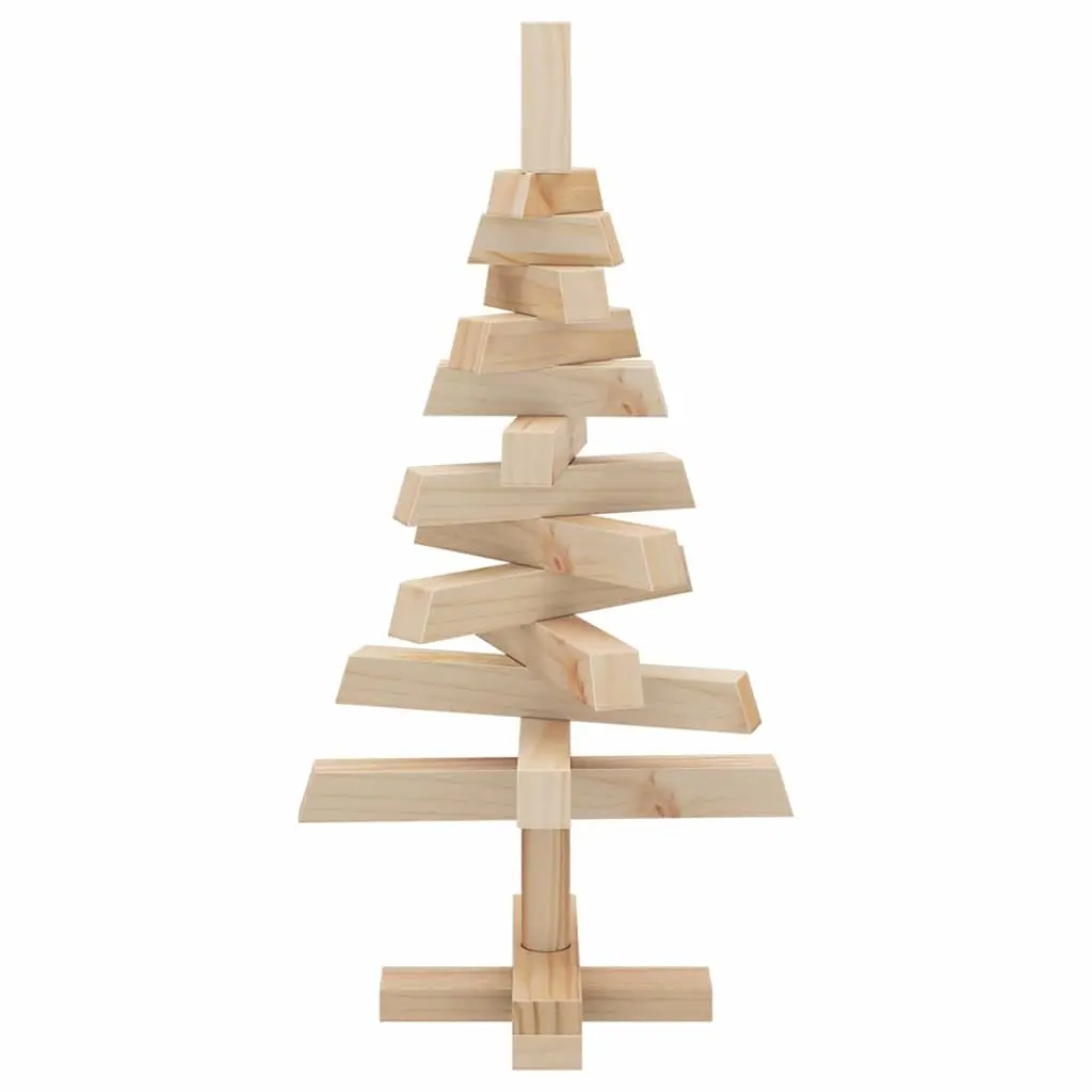 Wooden Christmas Tree Brown 60cm Solid Pine with Adjustable Branches