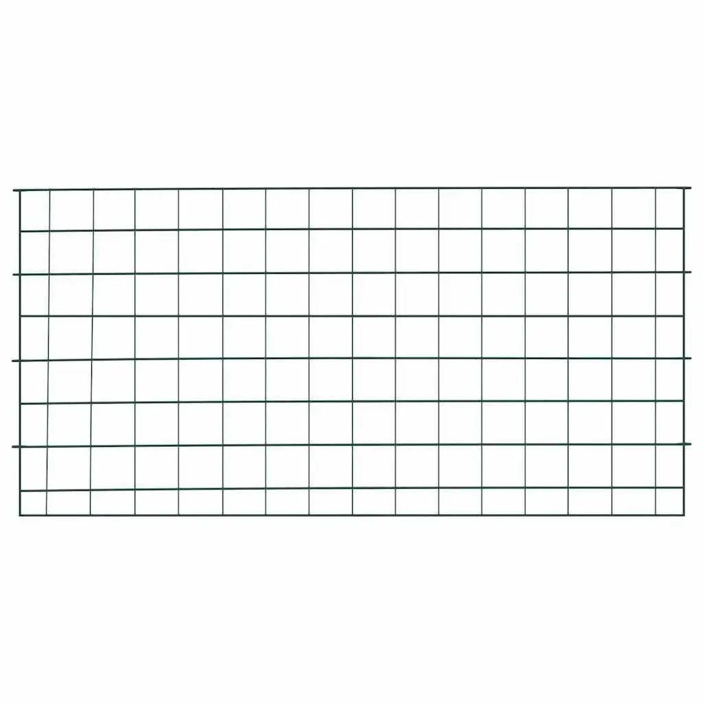 Pond Fence Set Green Steel 5 Piece Garden Panels Barrier for Ponds Terrace