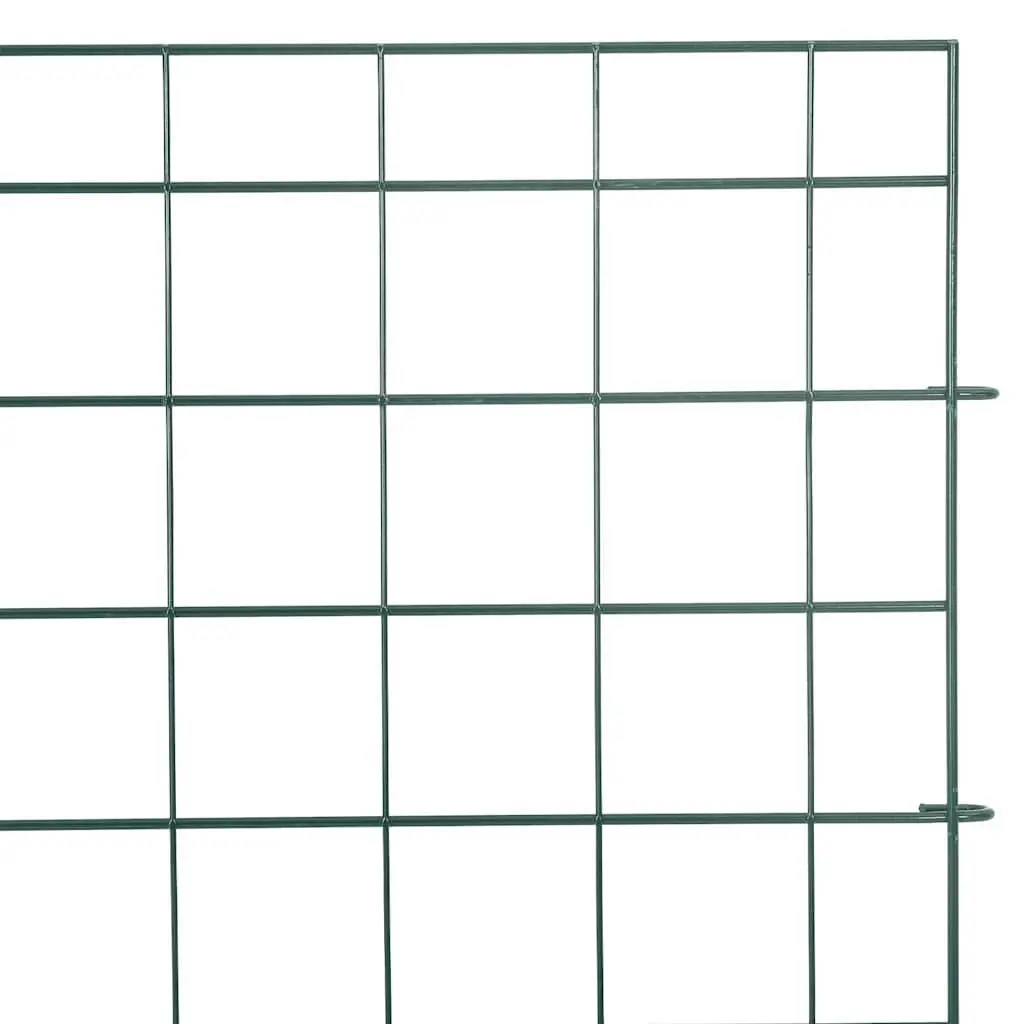 Pond Fence Set Green Steel 5 Piece Garden Panels Barrier for Ponds Terrace