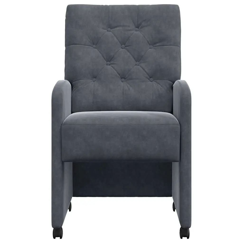 Dining Chairs with Wheels 2 pcs Grey Kitchen Room Furniture Modern Design