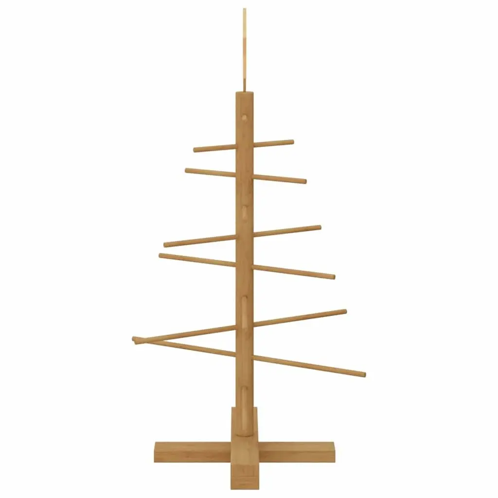 Wooden Christmas Tree with Stand Brown 75cm Rustic Holiday Seasonal Home Decor