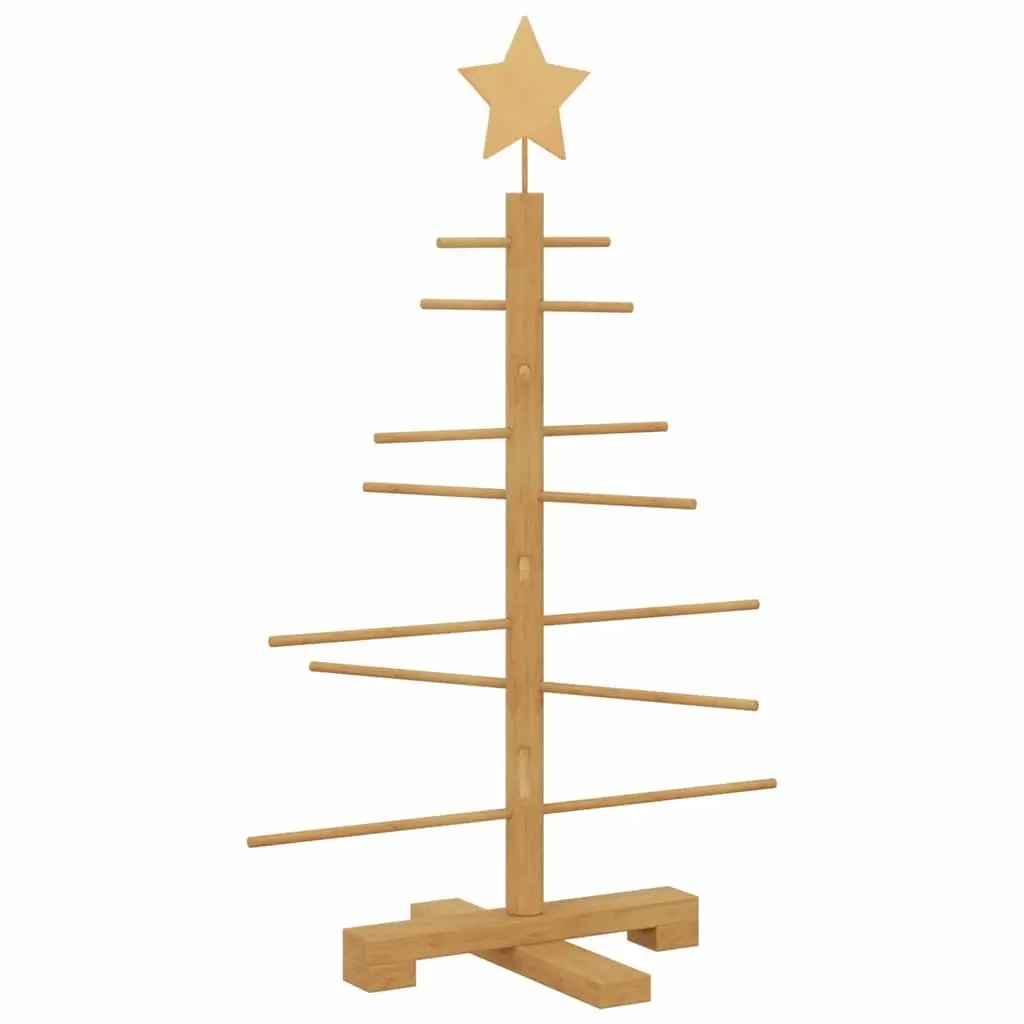 Wooden Christmas Tree with Stand Brown 75cm Rustic Holiday Seasonal Home Decor