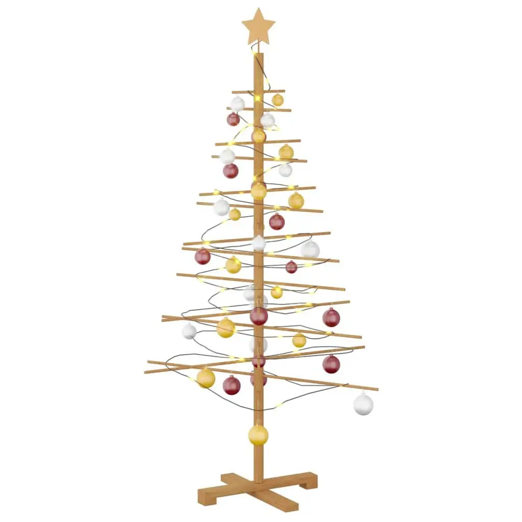 Wooden Christmas Tree Brown 150cm Rustic Seasonal Decoration
