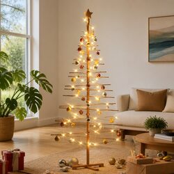 180cm Wooden Christmas Tree with Pine Stand