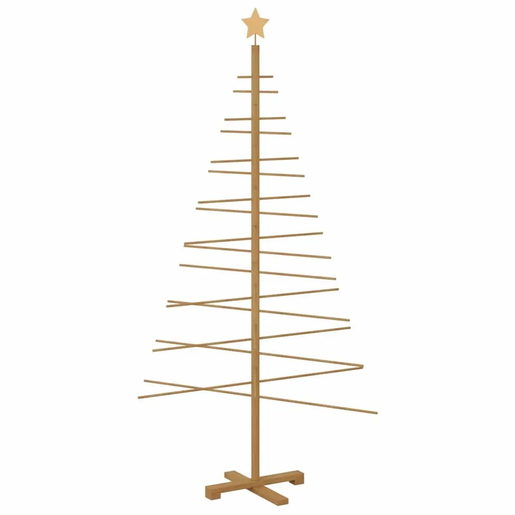 Wooden Christmas Tree with Stand 180cm Brown Bamboo Holiday Seasonal Decor