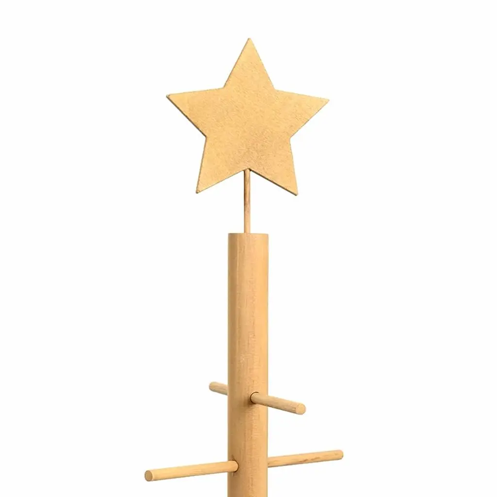 Wooden Christmas Tree with Stand 180cm Brown Bamboo Holiday Seasonal Decor