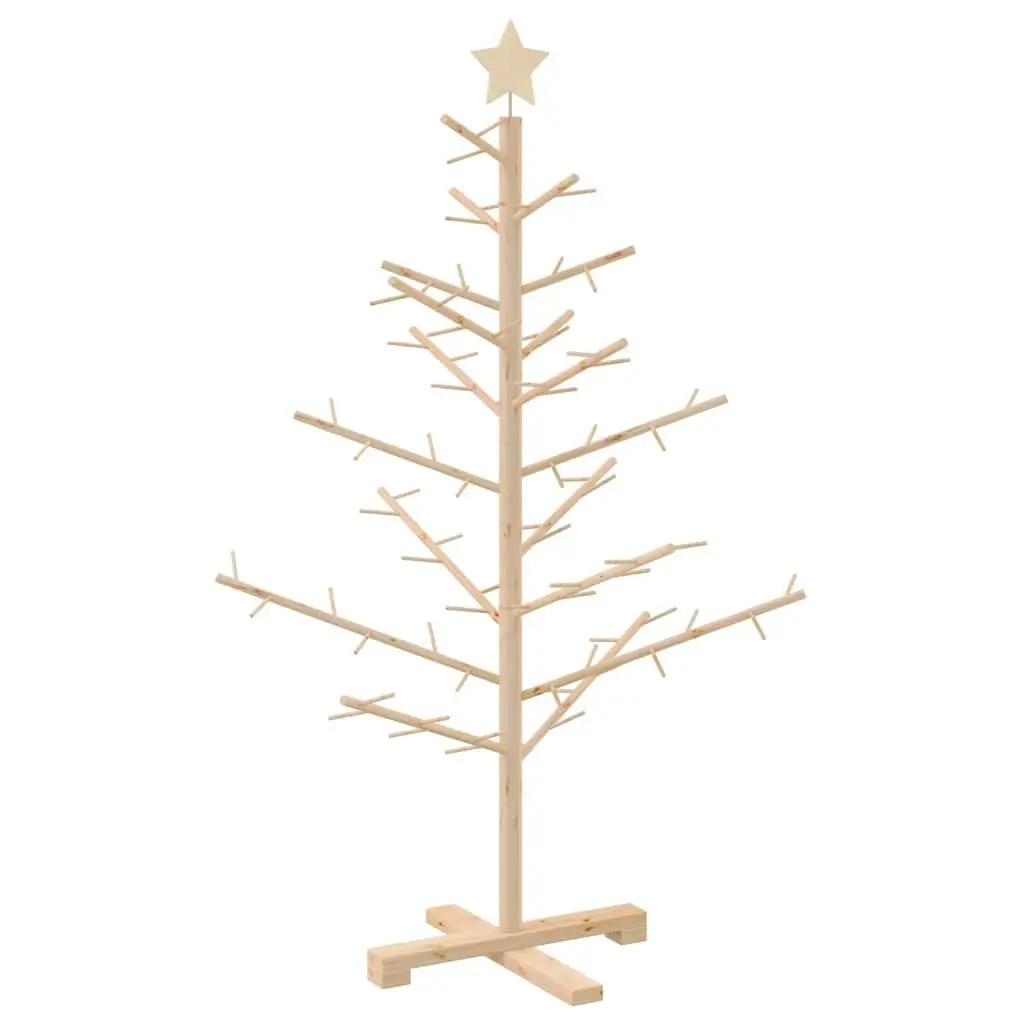 Wooden Christmas Tree with Stand Natural 125cm Modern Minimalist Holiday Indoor