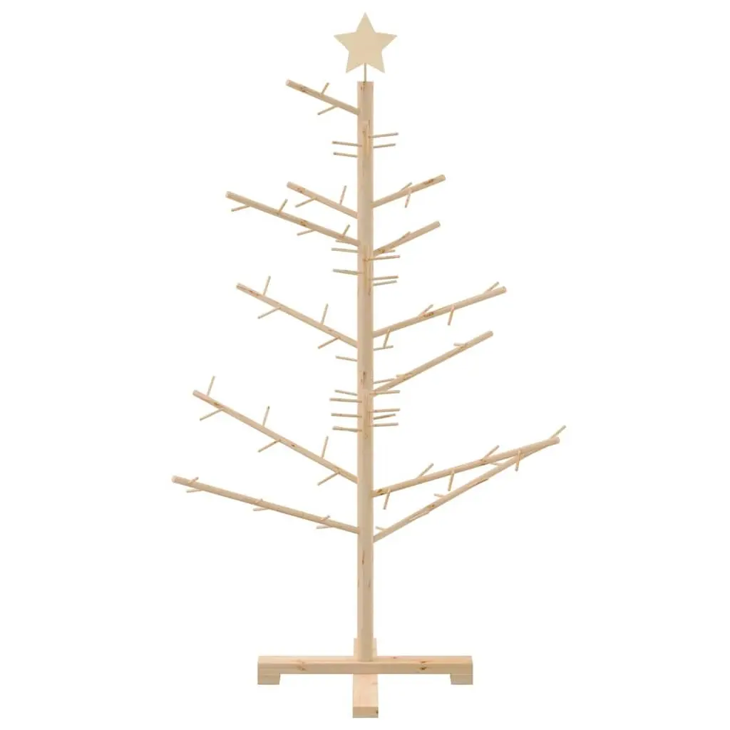 Wooden Christmas Tree with Stand Natural 125cm Modern Minimalist Holiday Indoor