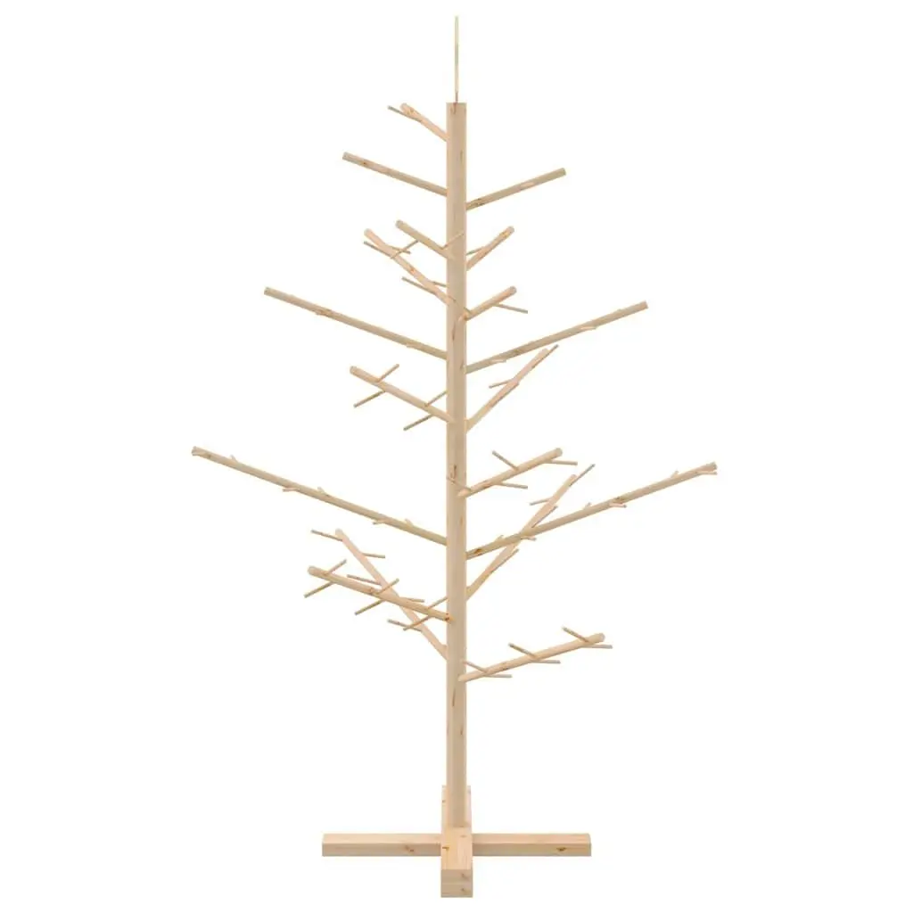 Wooden Christmas Tree with Stand Natural 125cm Modern Minimalist Holiday Indoor
