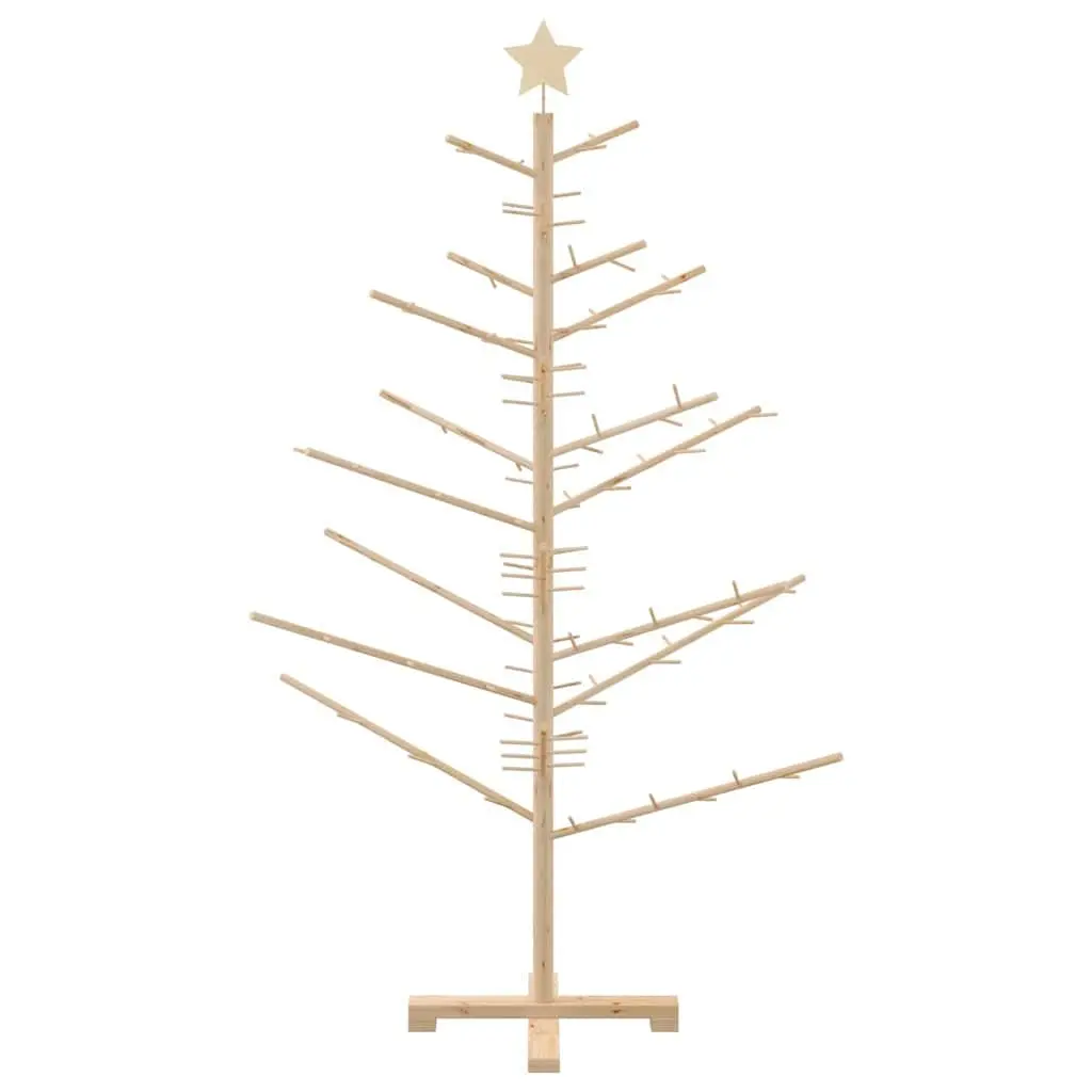 Wooden Christmas Tree Brown 150cm Solid Pine Indoor Holiday Decor