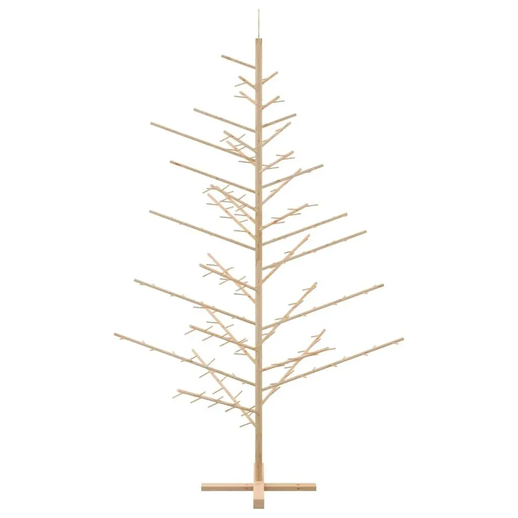 Wooden Christmas Tree with Stand 210cm Natural Pine Holiday Home Decor