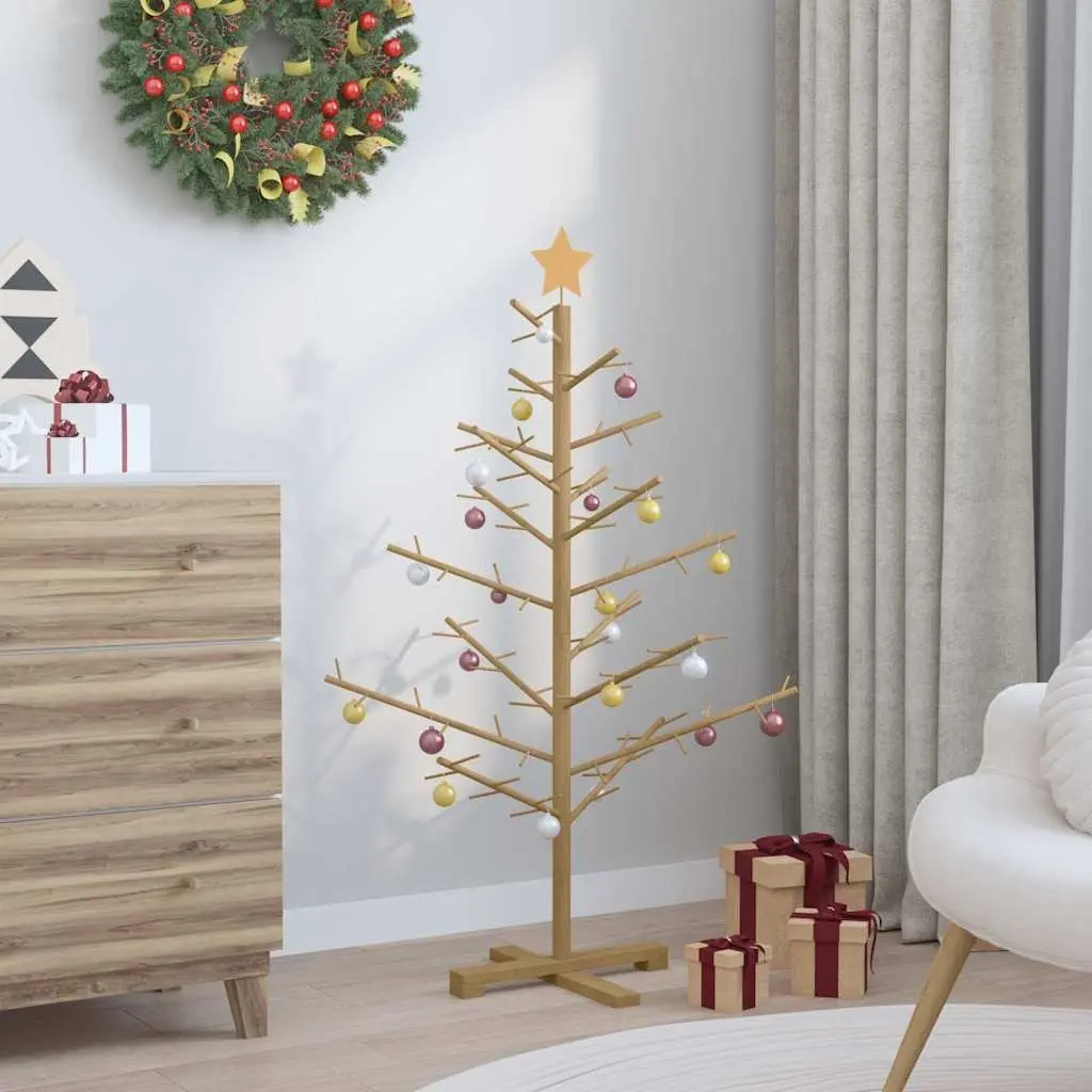 Brown Wooden Christmas Tree 125cm with Stand