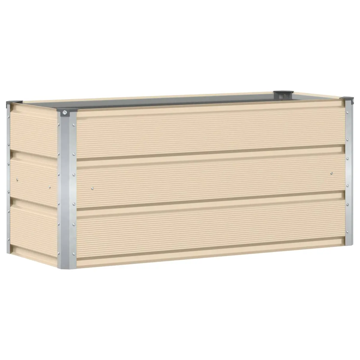 Steel Planter Ivory 100x40x45cm Garden Patio Indoor Outdoor Decorative Pot