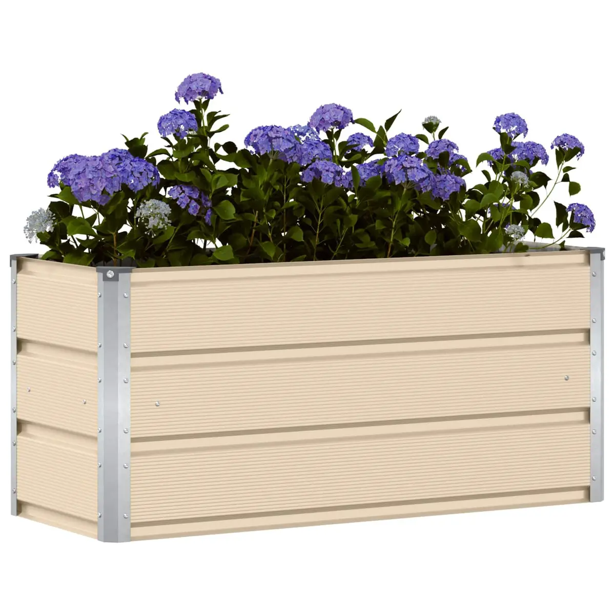 Steel Planter Ivory 100x40x45cm Garden Patio Indoor Outdoor Decorative Pot