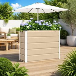 Elegant Steel Planter in Ivory - Durable and Stylish