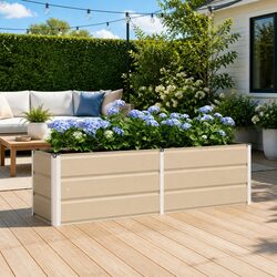 Ivory Steel Planter: Compact & Stylish Design