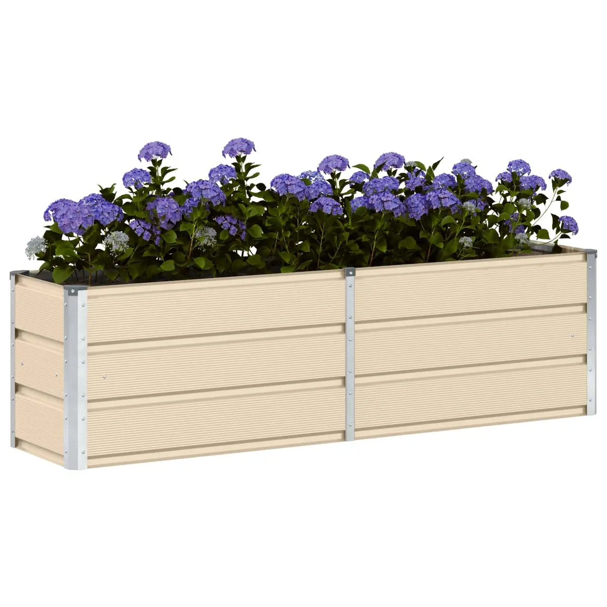 Steel Planter Ivory 160 x 40 x 45 cm Durable Indoor Outdoor Pot Container