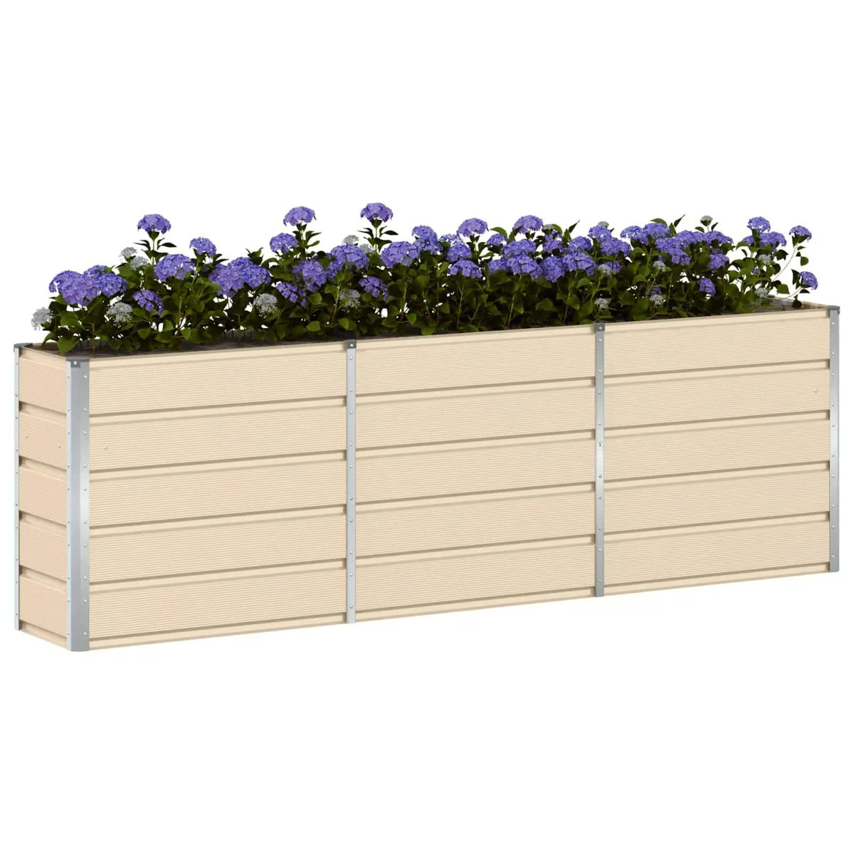 Planter Ivory 240x40x75cm Steel Large Decorative Indoor Outdoor