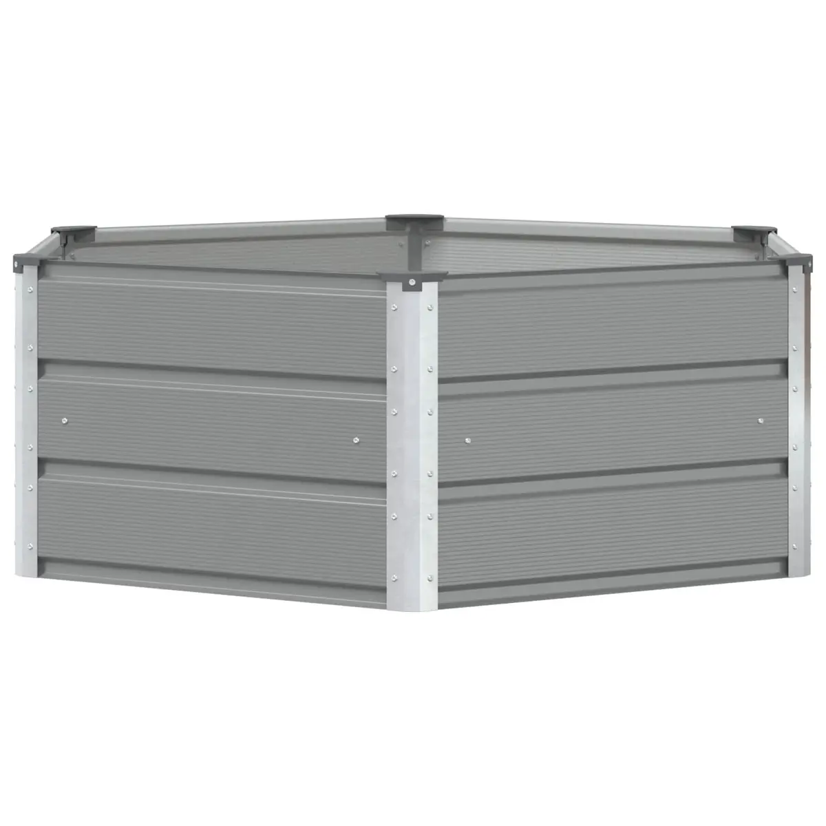 Hexagon Steel Planter Light Grey 129x129x45cm Outdoor Pot Contemporary