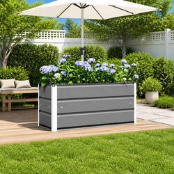 Light Grey Steel Planter: Durable and Stylish 100x40x45cm