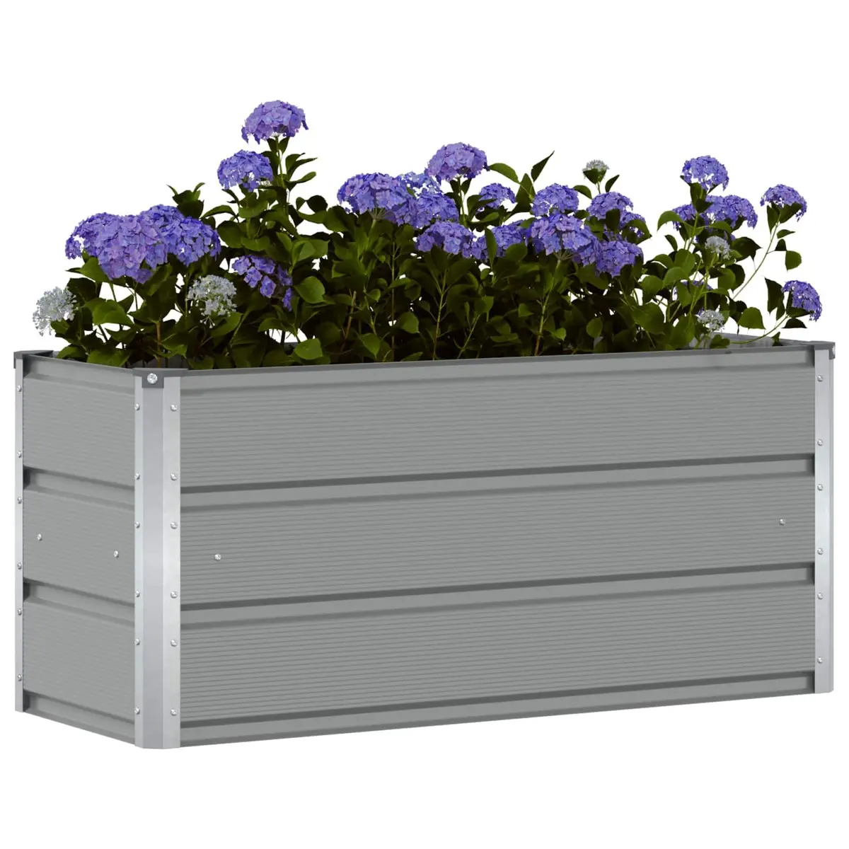 Light Grey Steel Planter Garden Patio Indoor Outdoor Pot 100x40x45cm Modern