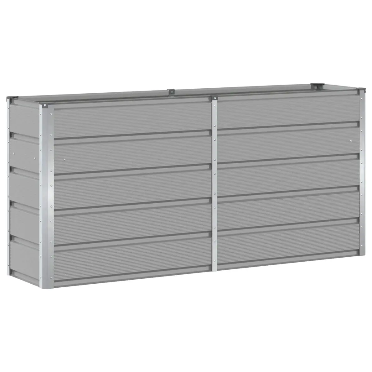 Steel Garden Planter Light Grey 160x40x75cm Indoor Outdoor Large Flower Pot