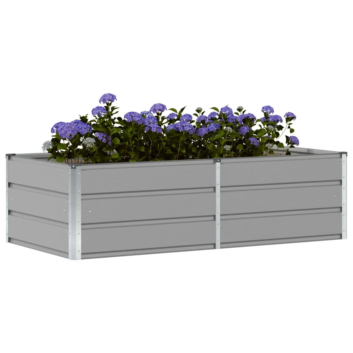 Planter Light Grey 160 x 80 x 45 cm Modern Garden Outdoor Indoor Steel Container