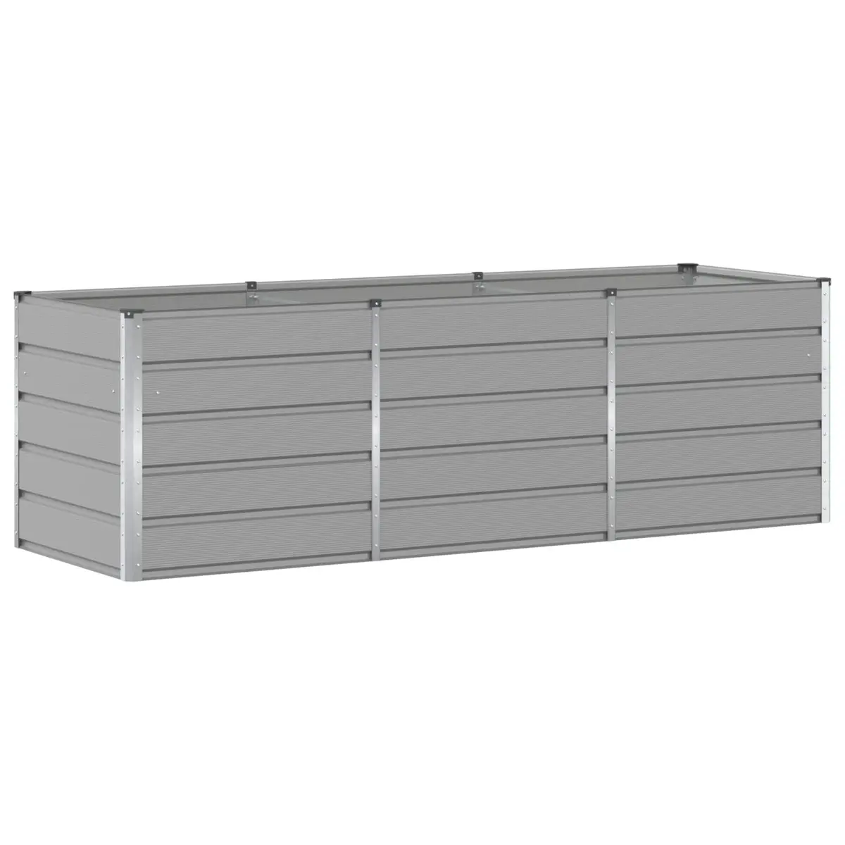 Modern Steel Planter Light Grey 240x80x75cm Garden Outdoor Indoor Pot Container
