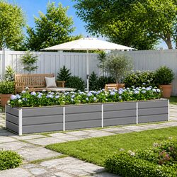 Light Grey Modern Planter 320x80x45cm, Stylish and Durable