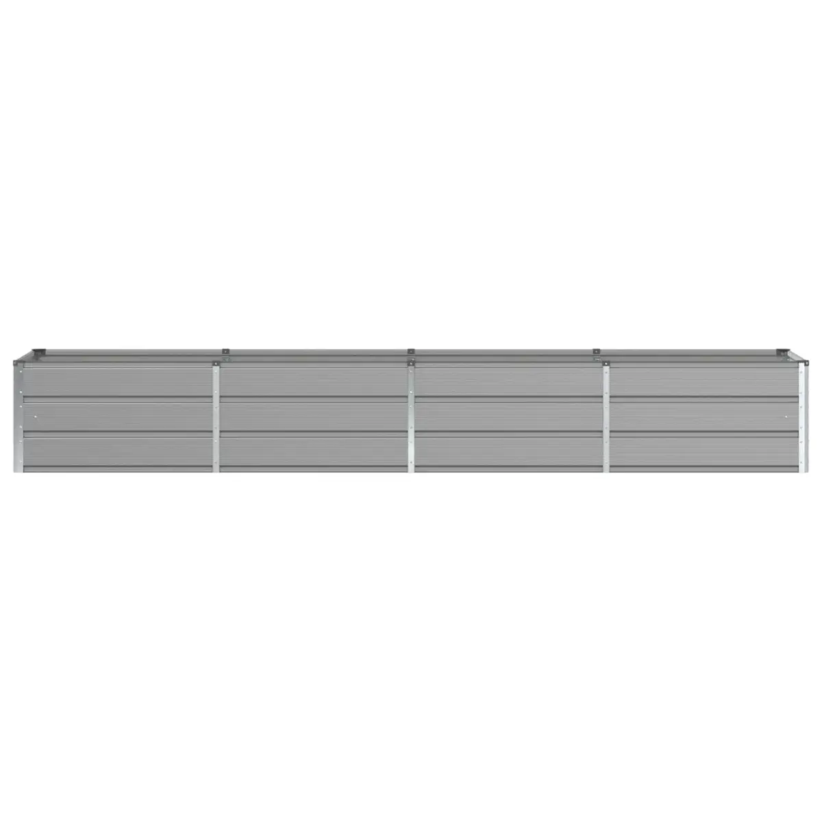 Steel Planter Light Grey 320x80x45cm Modern Garden Indoor Outdoor Raised Flower