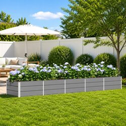 Compact Light Grey Garden Planter for Modern Spaces