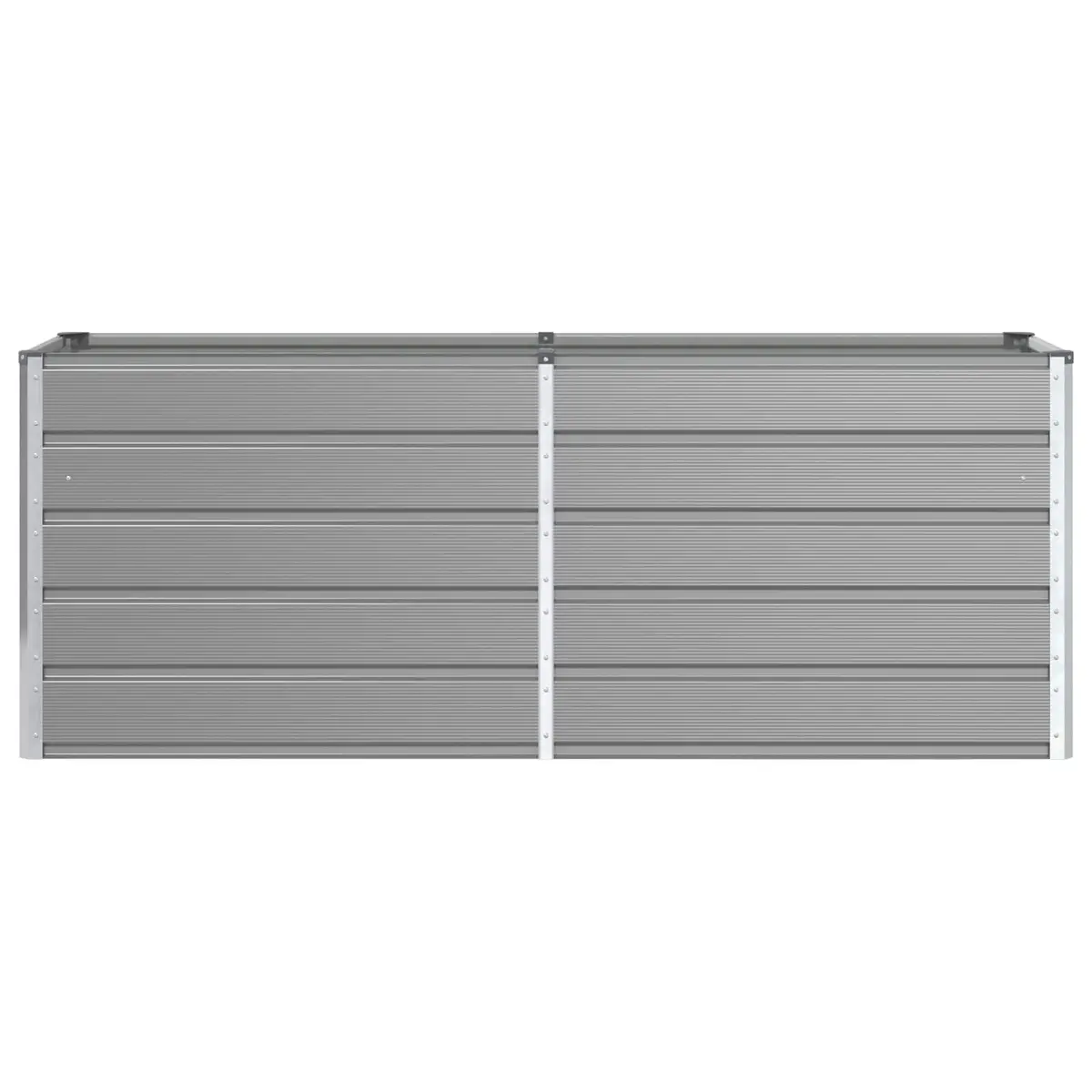 Steel Planter Light Grey 195cm x 50cm x 75cm Galvanised Outdoor Garden Decor