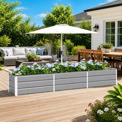 Chic and Durable Light Grey Galvanised Steel Planter