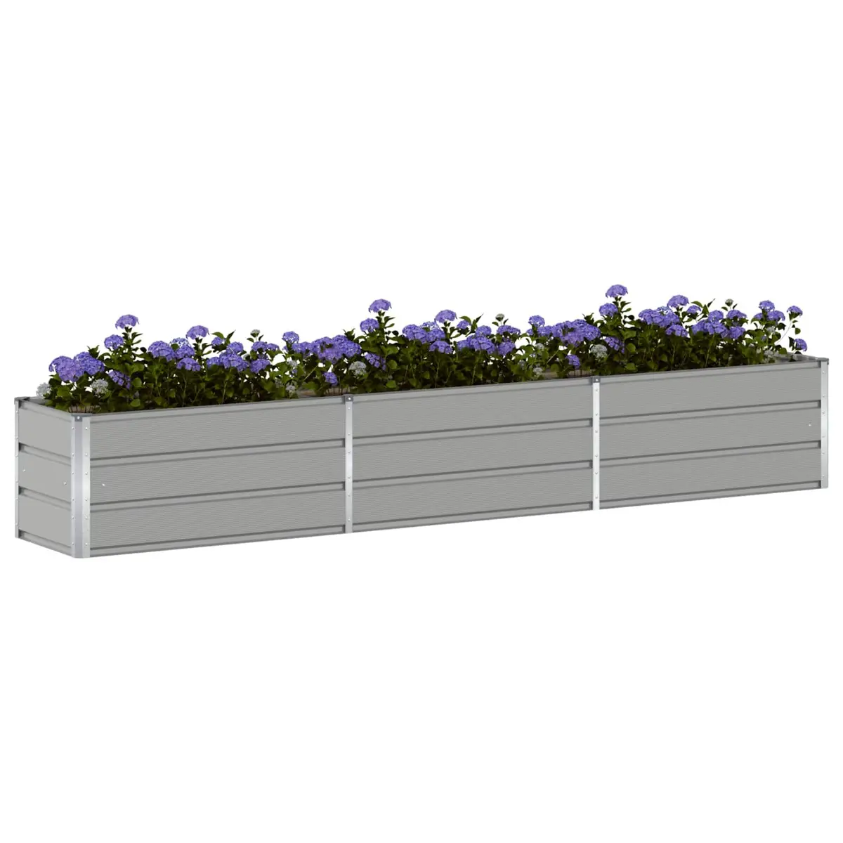 Galvanised Steel Planter Light Grey 290 x 50 x 45 cm Weather-Resistant Durable Garden Outdoor Raised Bed