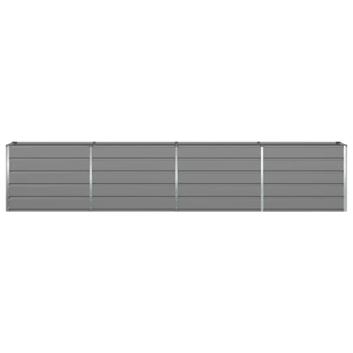 Steel Planter Light Grey 385 x 50 x 75 cm Galvanised Steel Outdoor Garden Raised Bed Pot