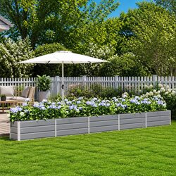 Galvanised Steel Planter Light Grey 480 x 50 x 45 cm Garden Terrace Outdoor