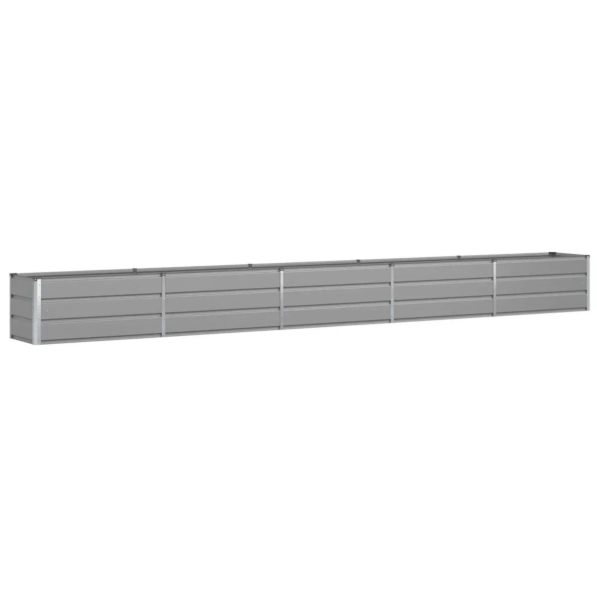 Light Grey Galvanised Steel Planter 480 x 50 x 45 cm Outdoor Durable Garden Decor