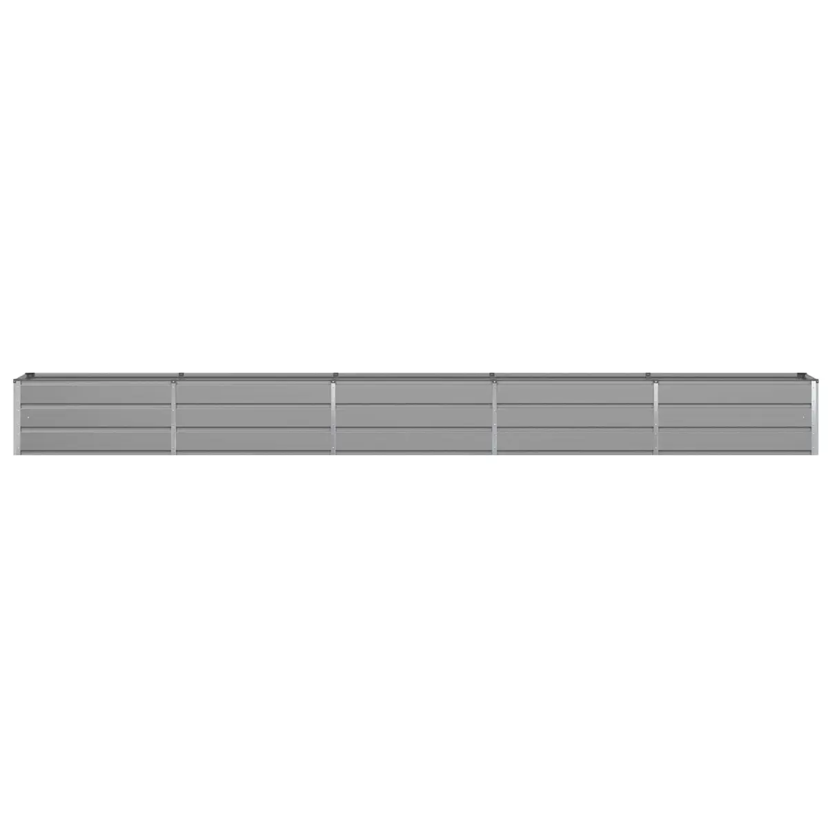 Light Grey Galvanised Steel Planter 480 x 50 x 45 cm Outdoor Durable Garden Decor