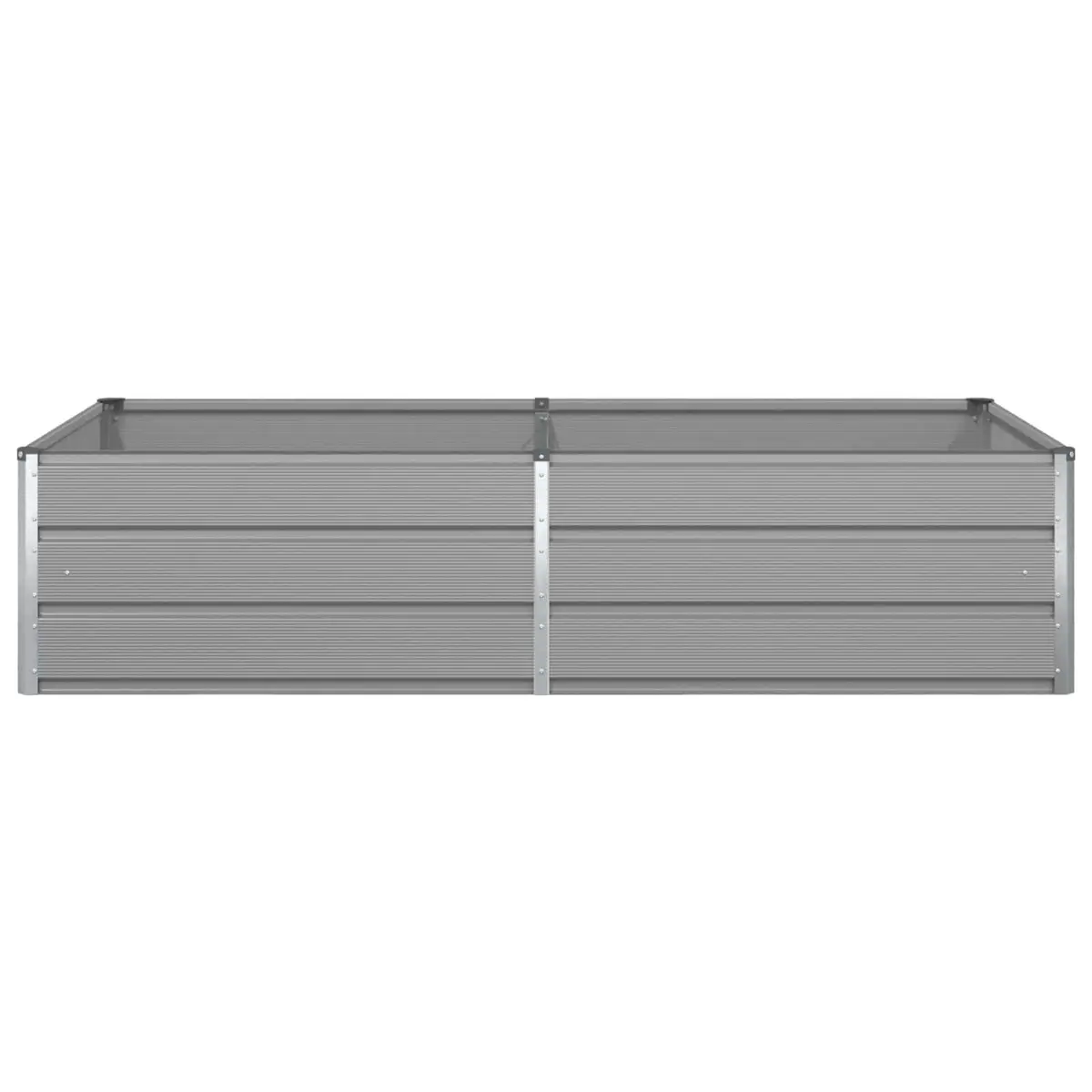 Steel Planter Light Grey 195 x 100 x 45 cm Galvanized Weather Resistant Outdoor Garden Pot