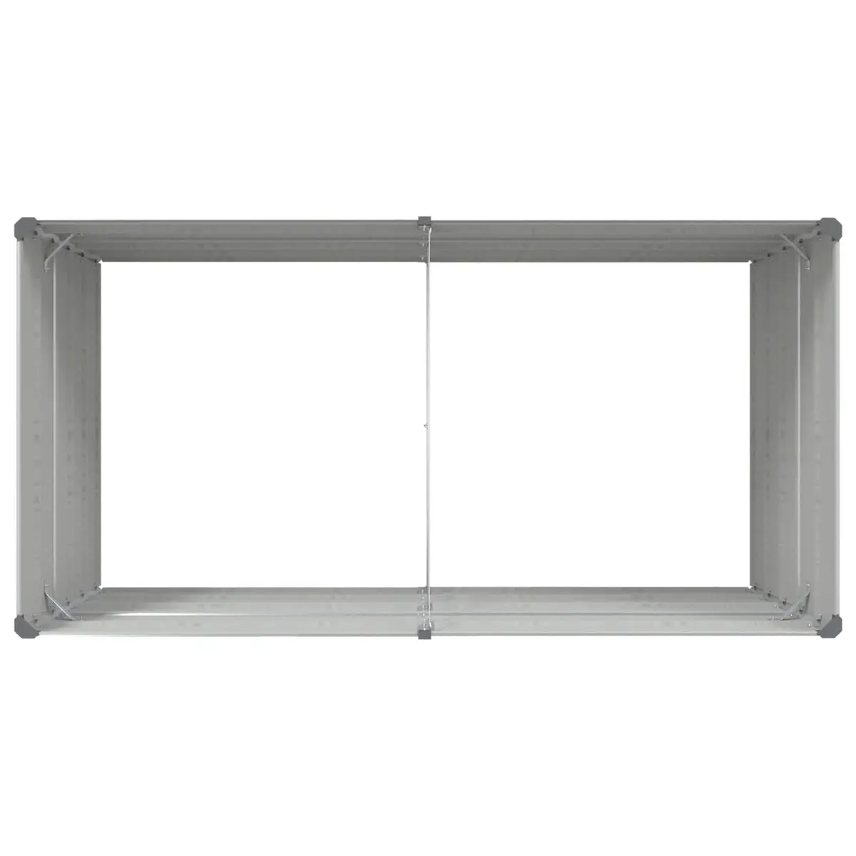 Galvanised Steel Planter Light Grey 195 x 100 x 75 cm Durable Outdoor Garden Patio Décor