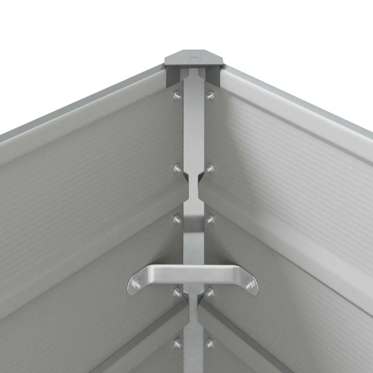 Galvanised Steel Planter Light Grey 195 x 100 x 75 cm Durable Outdoor Garden Patio Décor