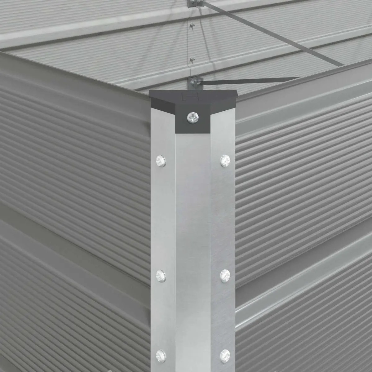 Galvanised Steel Planter Light Grey 290 x 100 x 45 cm Garden Outdoor Raised Bed