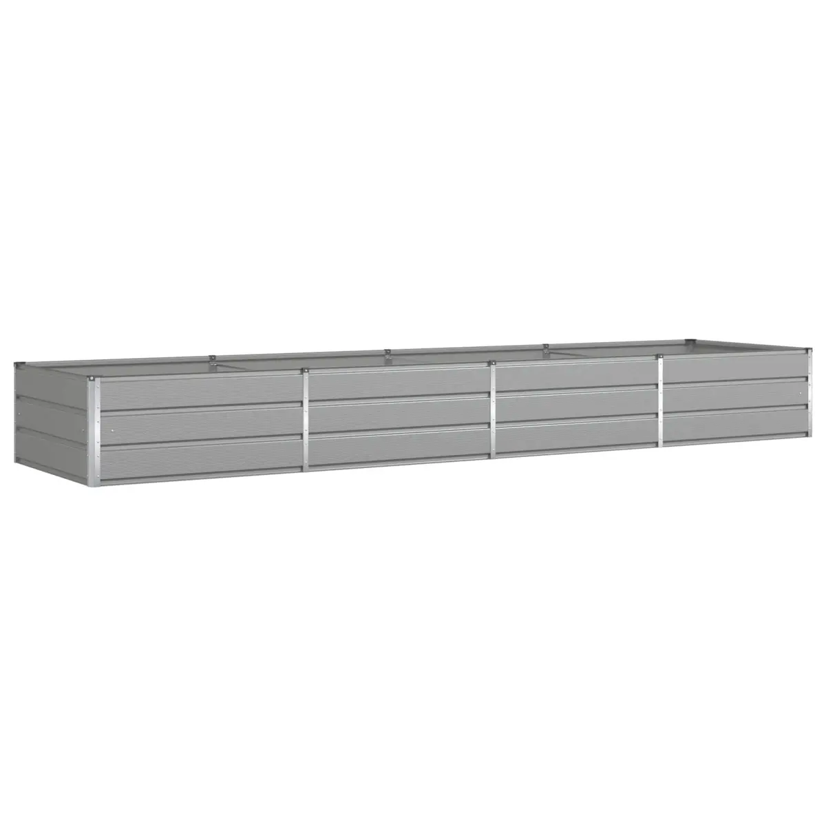 Outdoor Raised Garden Bed Light Grey Galvanised Steel 385 x 100 x 45 cm Planter Suitable for Gardens Patios and Terraces