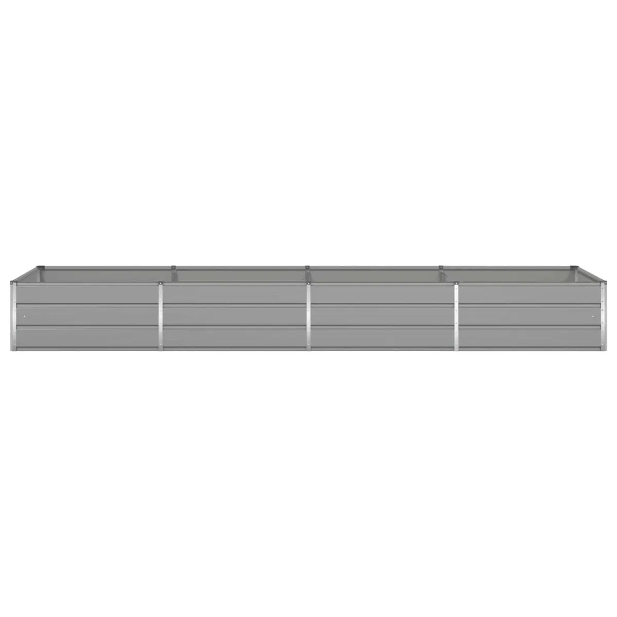 Outdoor Raised Garden Bed Light Grey Galvanised Steel 385 x 100 x 45 cm Planter Suitable for Gardens Patios and Terraces